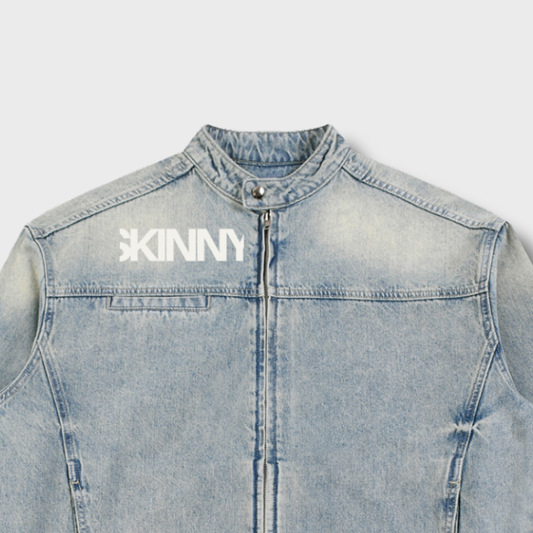 Vintage Wash Zip Denim Jacket