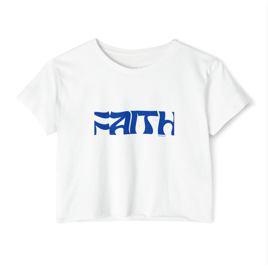 Skinny | Faith blue cropped T-shirt