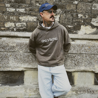Vintage Washed Frayed-Hem Hoodie