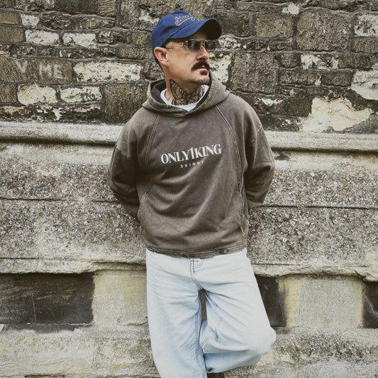 Vintage Washed Frayed-Hem Hoodie