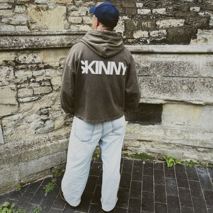 Vintage Washed Frayed-Hem Hoodie