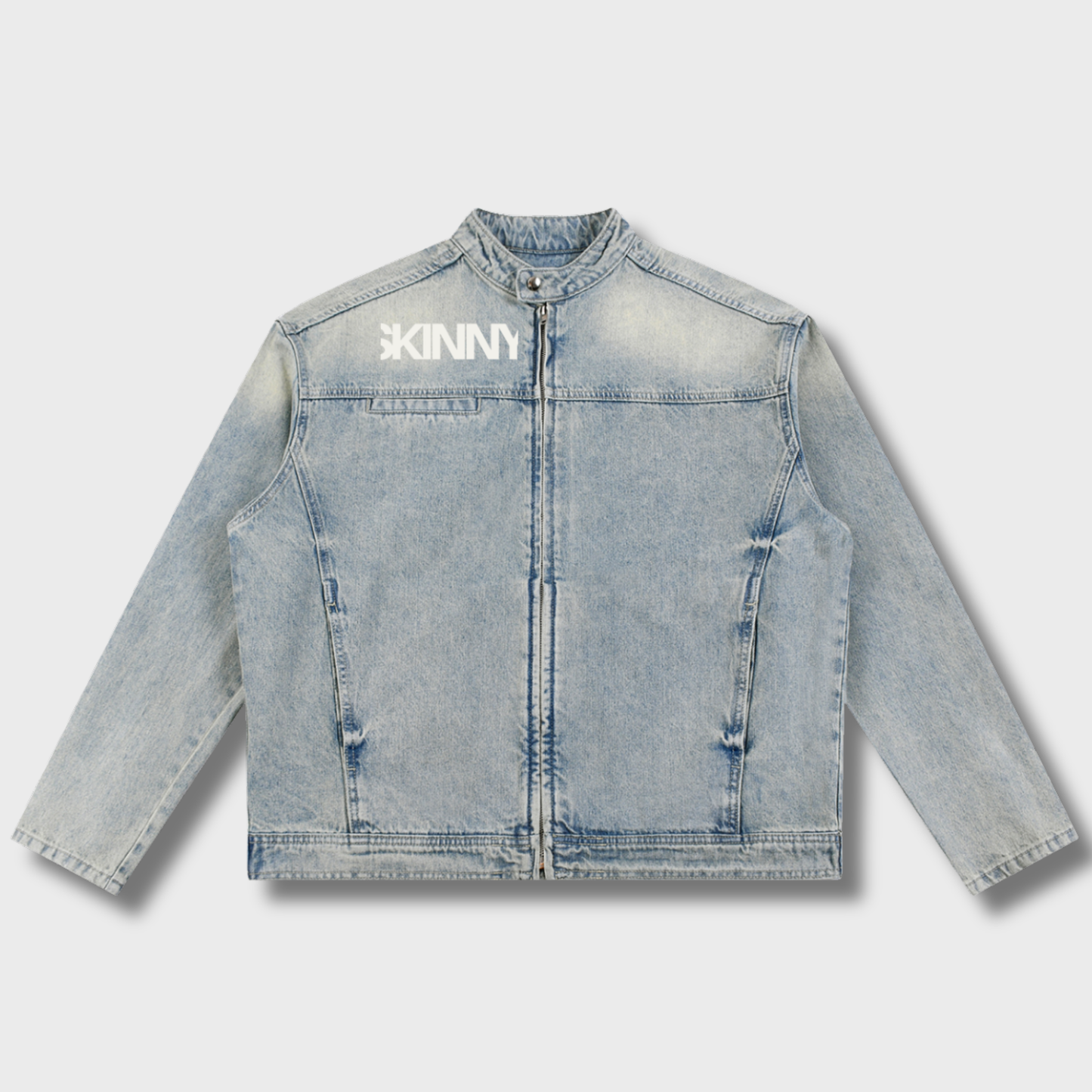 Vintage Wash Zip Denim Jacket