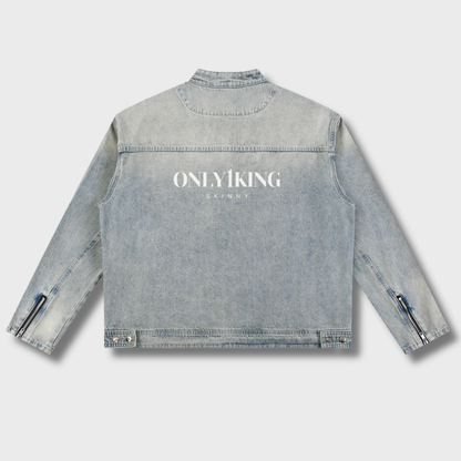 Vintage Wash Zip Denim Jacket