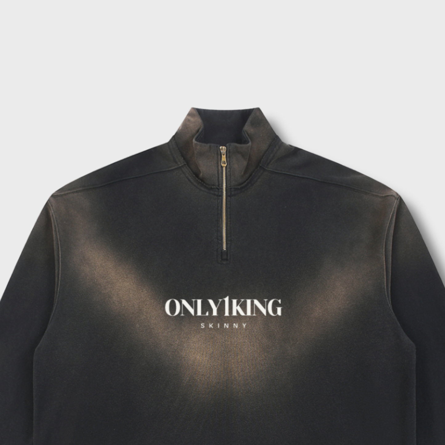 Sun Fade Raw Edge Quarter-Zip Sweatshirt