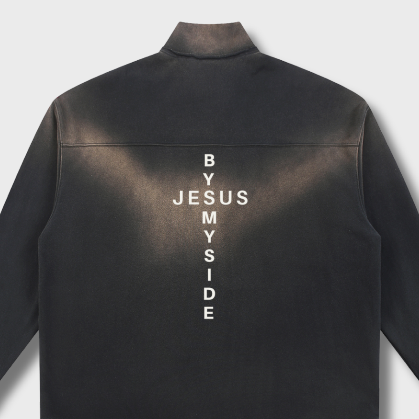 Sun Fade Raw Edge Quarter-Zip Sweatshirt