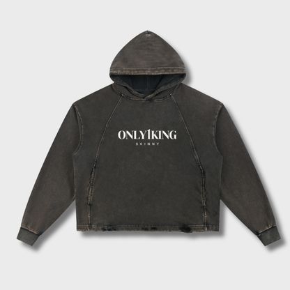Vintage Washed Frayed-Hem Hoodie