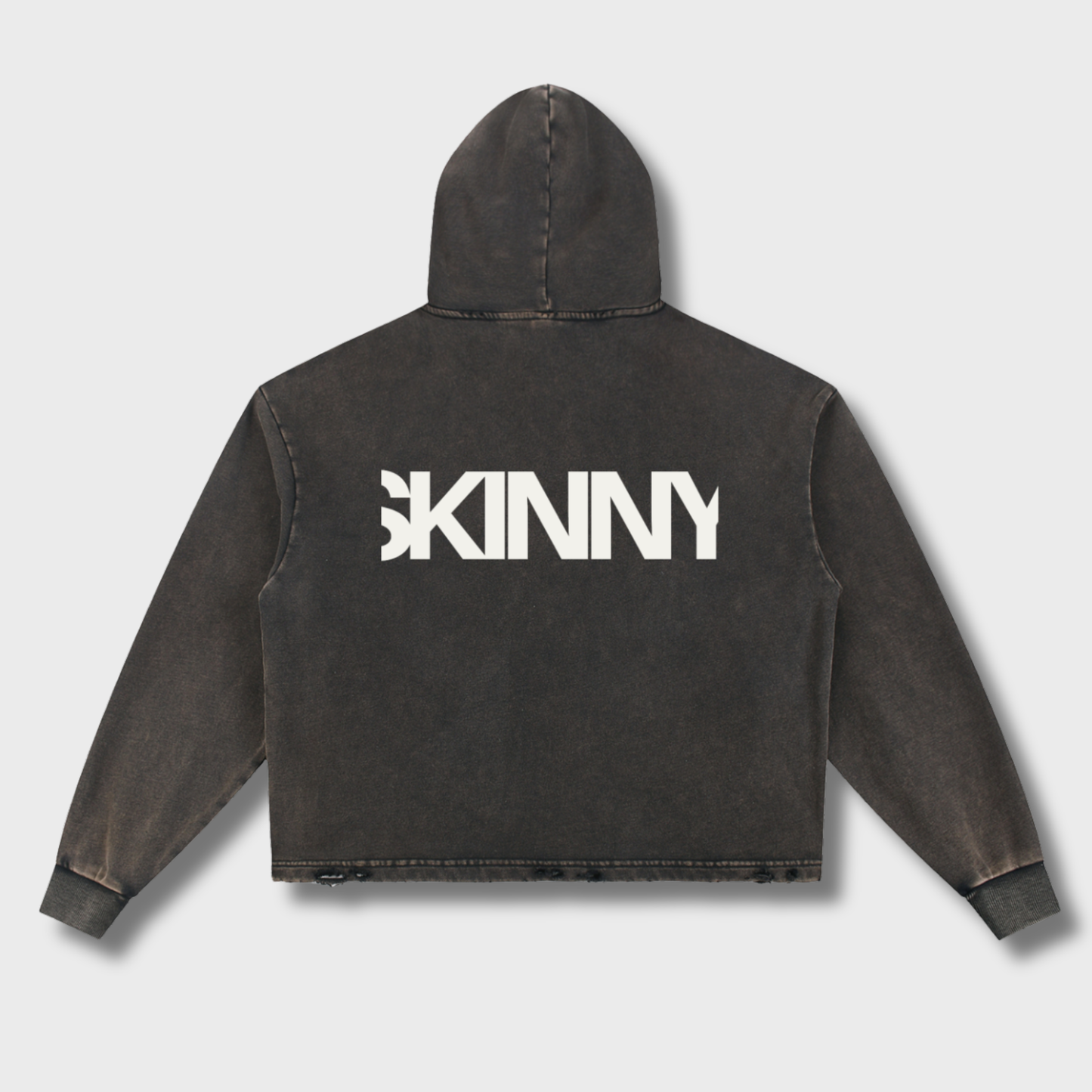 Vintage Washed Frayed-Hem Hoodie