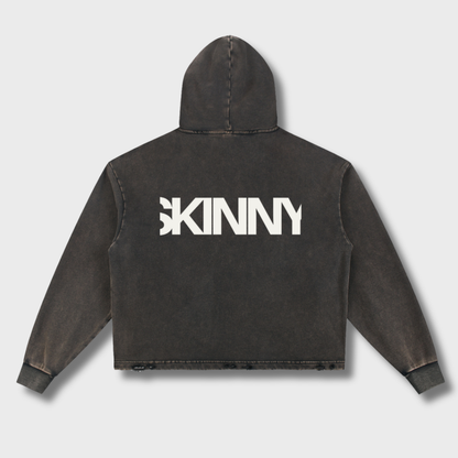 Vintage Washed Frayed-Hem Hoodie