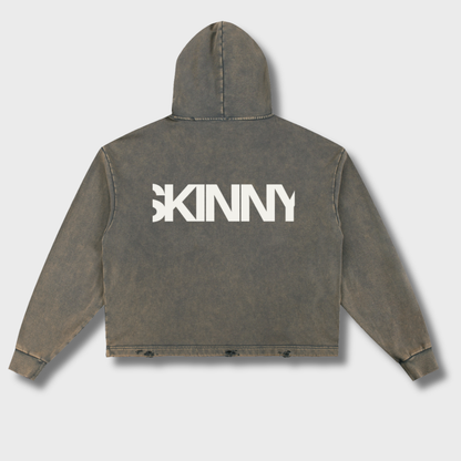 Vintage Washed Frayed-Hem Hoodie