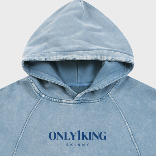 Vintage Washed Frayed-Hem Hoodie
