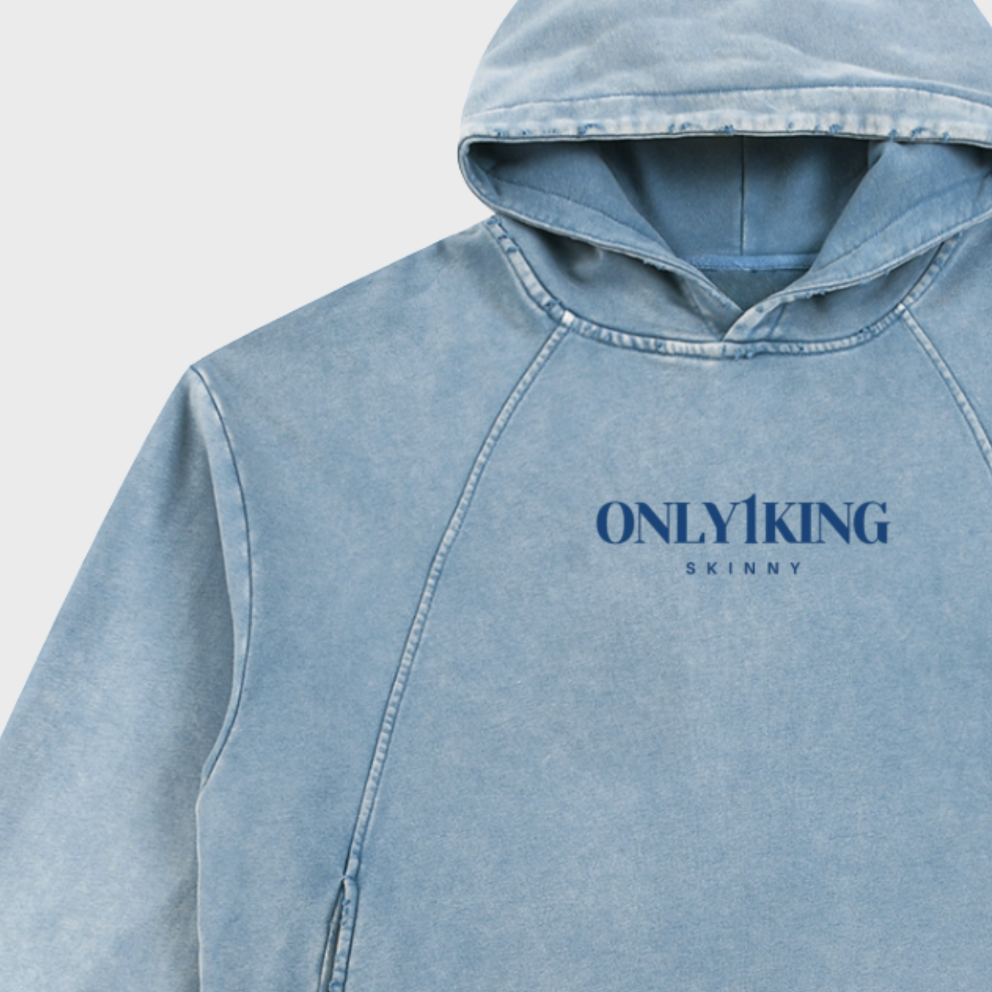 Vintage Washed Frayed-Hem Hoodie