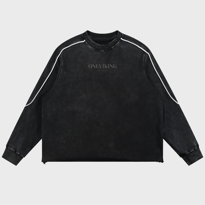 Mineral Wash Piping Raw Hem Sweatshirt