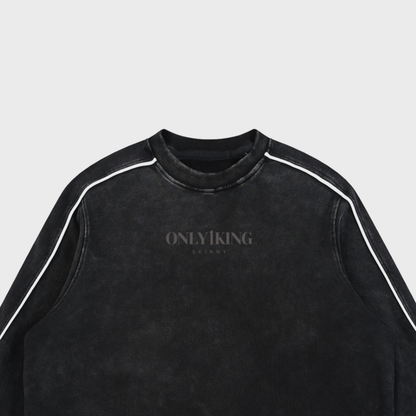 Mineral Wash Piping Raw Hem Sweatshirt
