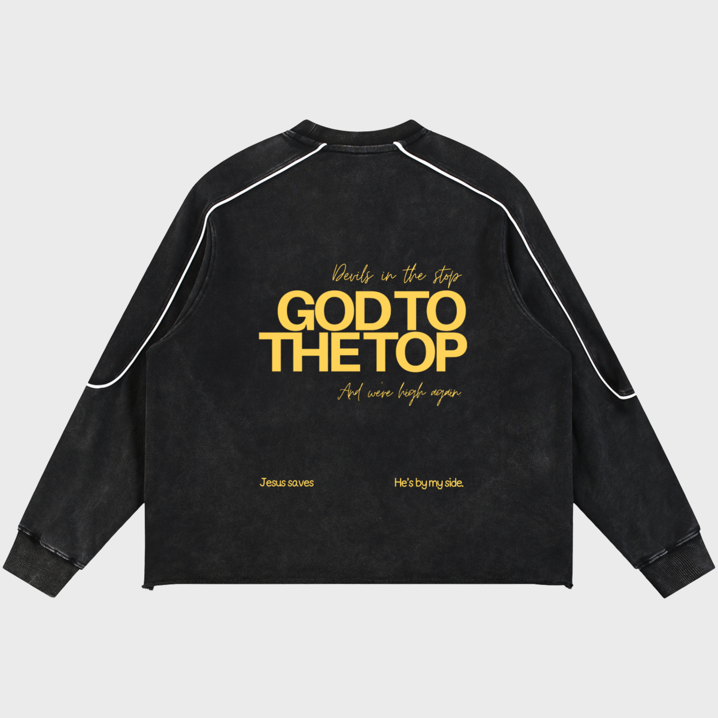 Mineral Wash Piping Raw Hem Sweatshirt