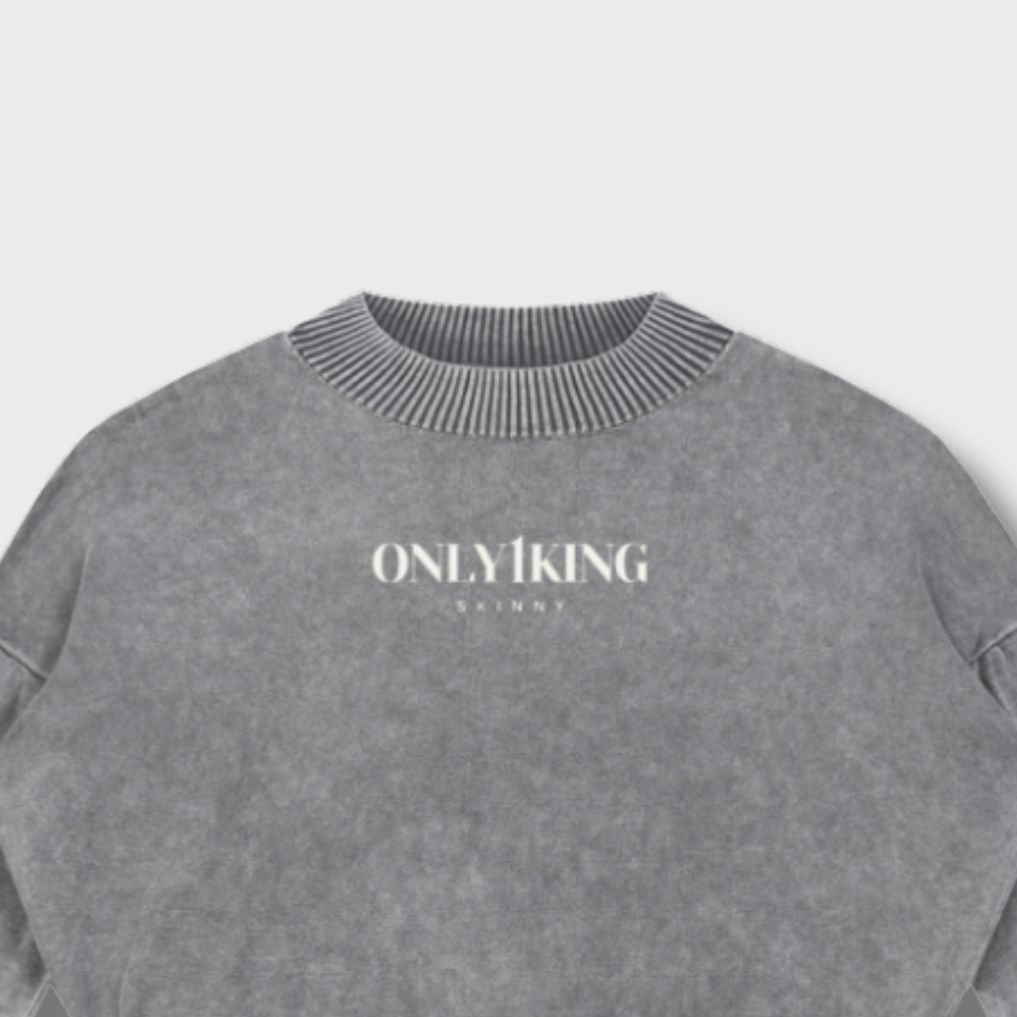 Mineral Wash Balloon Sleeve Cropped Sweater
