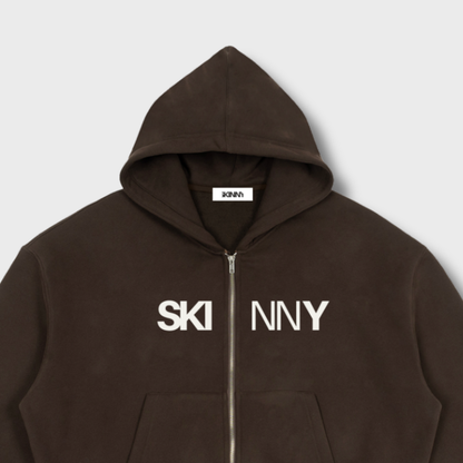 Fleece Zip-Up Boxy Hoodie