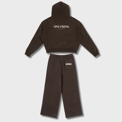 Fleece Zip-Up Boxy Hoodie