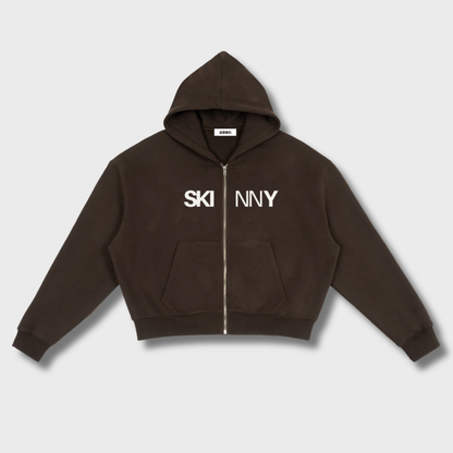 Fleece Zip-Up Boxy Hoodie