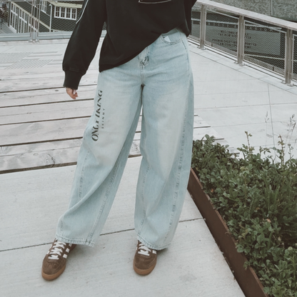 Vintage Wash Sunfade Barrel Leg Jeans